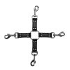 4-Way Black Leather Hogtie Cross - PAI001BLK