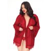 Leg Avenue Burgundy Sheer Robe Plus Size UK 18 to 22 - 86107X