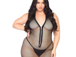 Leg Avenue Fishnet Zip Up Dress Plus Size UK 18 to 22 - 86086X