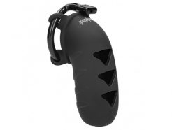 Man Cage 08 Male 4.2 Inch Black Chastity Cage - MCG008BLK