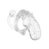 Man Cage 10  Male 3.5 Inch Clear Chastity Cage With Anal Plug - MCG010TRA