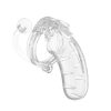 Man Cage 11  Male 4.5 Inch Clear Chastity Cage With Anal Plug - MCG011TRA