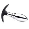 Master Series Dark Stopper Metal And Silicone Anal Plug - AG175