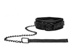 Ouch Luxury Collar With Leash - OU343BLK