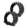 Ouch Skulls And Bones Black Ankle Cuffs With Spikes - OU288BLK