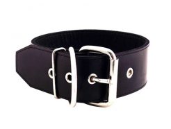 Rouge Garments 50mm Plain Black Leather Collar - RTC1094BK