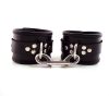Rouge Garments Black Leather Ankle Cuffs With Piping - RLPA1093BK