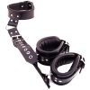 Rouge Garments Black Leather Neck to Wrist Restraints - RNW1028BK