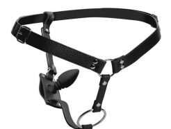 Strict Male Cock Ring Harness with Silicone Anal Plug - AF310