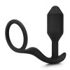 b-Vibe Snug And Tug Anal Plug And Cock Ring - BV-018BLK